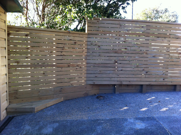 Timber trellis and paling